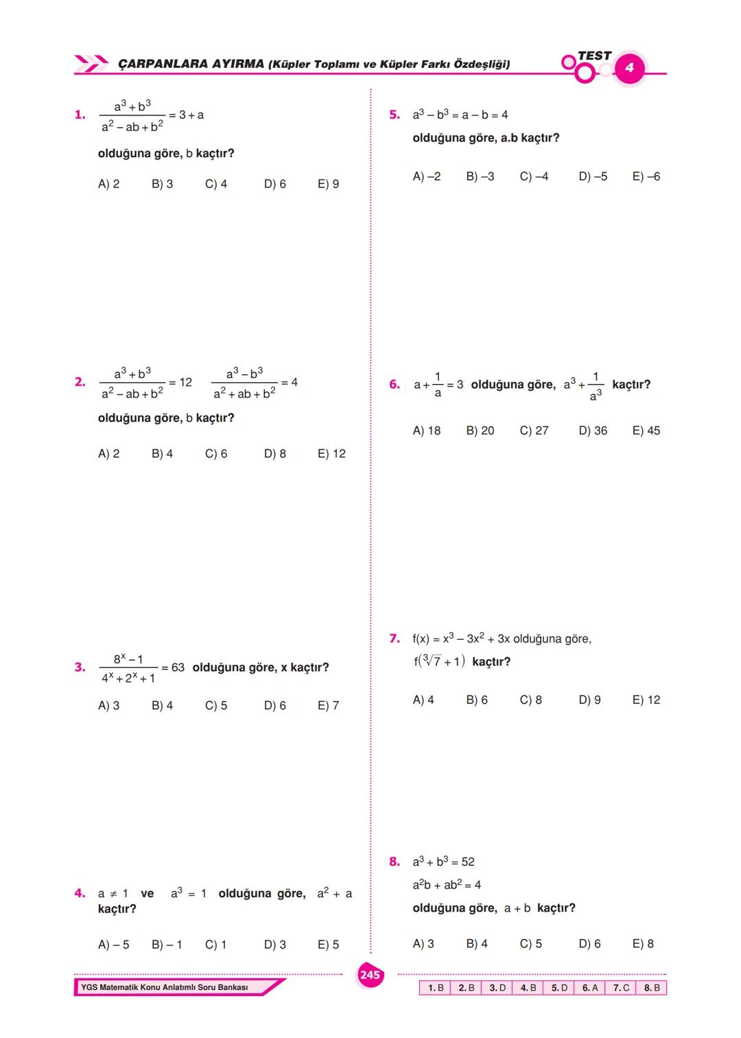 CARPANLARA AYIRMA
ÇARPANLARA AYIRMA
İçerisinde bilinmeyen bulunan ve bilinmeyenlerin
her değeri için daima doğru olan eşitliklere özdeşlik
d