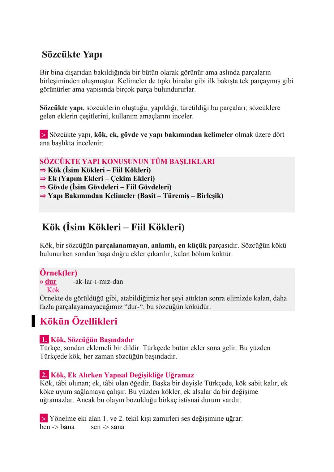 # Sözcükte Yapı
Bir bina dışarıdan bakıldığında bir bütün olarak görünür ama aslında parçaların
birleşiminden oluşmuştur. Kelimeler de tıpk
