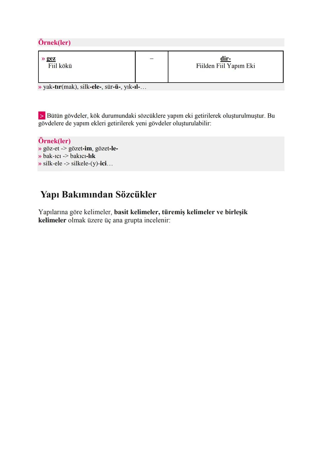 # Sözcükte Yapı
Bir bina dışarıdan bakıldığında bir bütün olarak görünür ama aslında parçaların
birleşiminden oluşmuştur. Kelimeler de tıpk