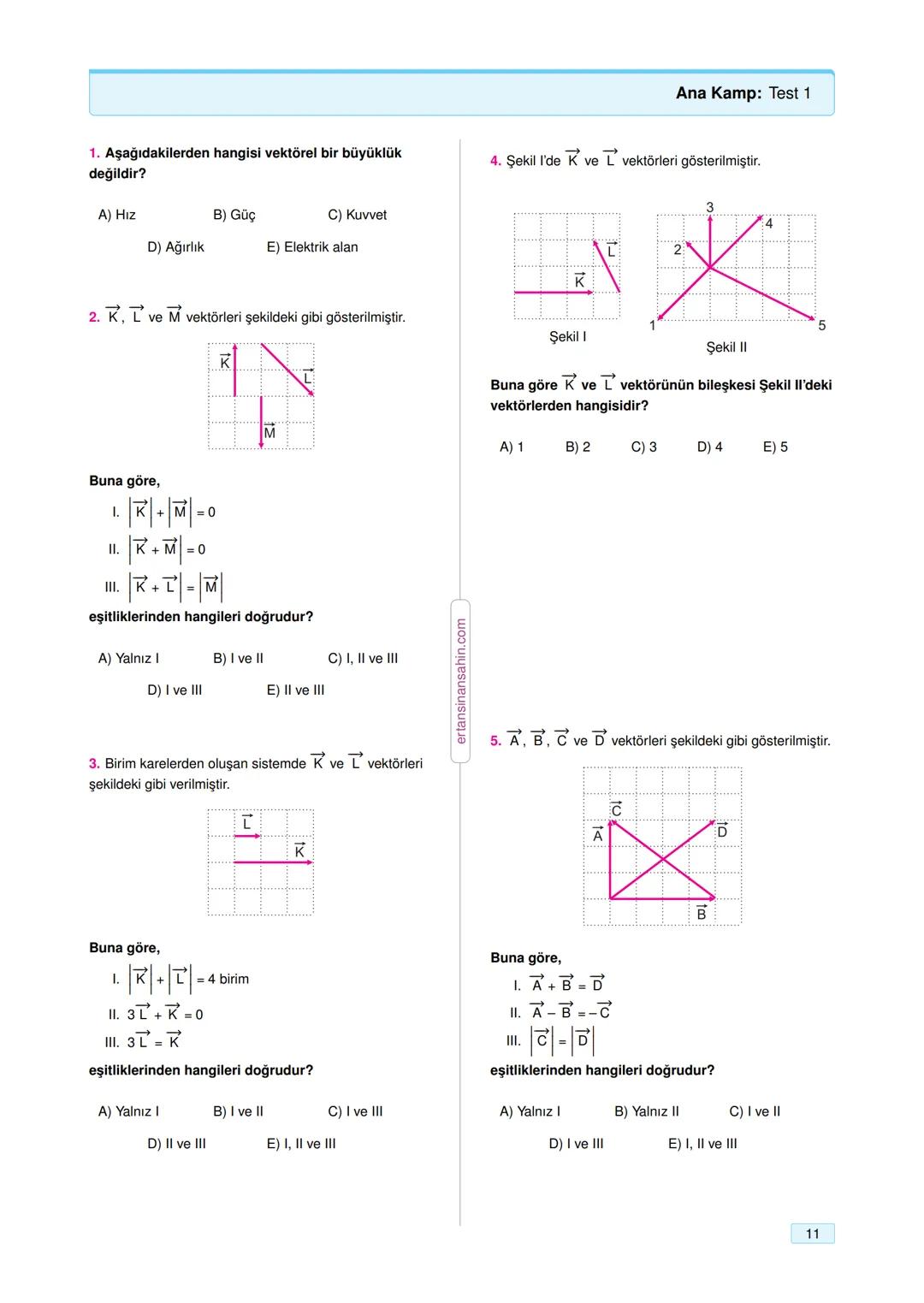 # Vektörler
1
Skaler büyüklükler
Özellikler:
- Sadece büyüklüğü (şiddeti) vardır.
- Negatif olabilir.
- Skaler fiziksel büyüklüklerin bi
