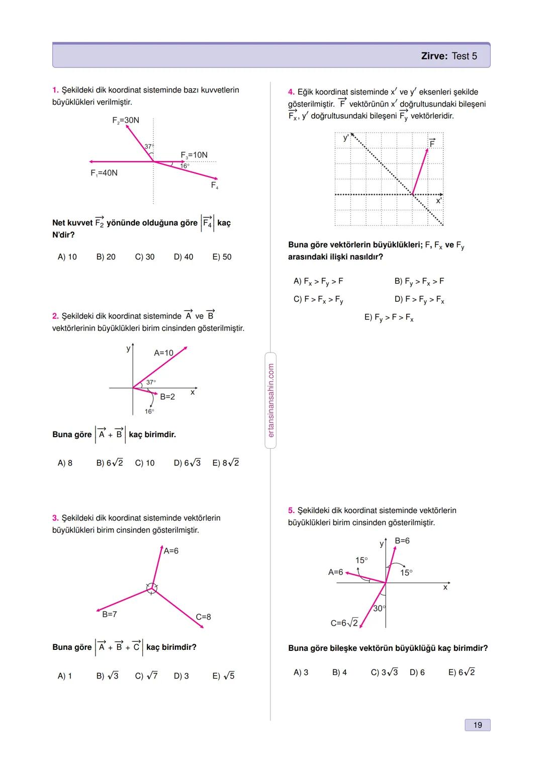 # Vektörler
1
Skaler büyüklükler
Özellikler:
- Sadece büyüklüğü (şiddeti) vardır.
- Negatif olabilir.
- Skaler fiziksel büyüklüklerin bi