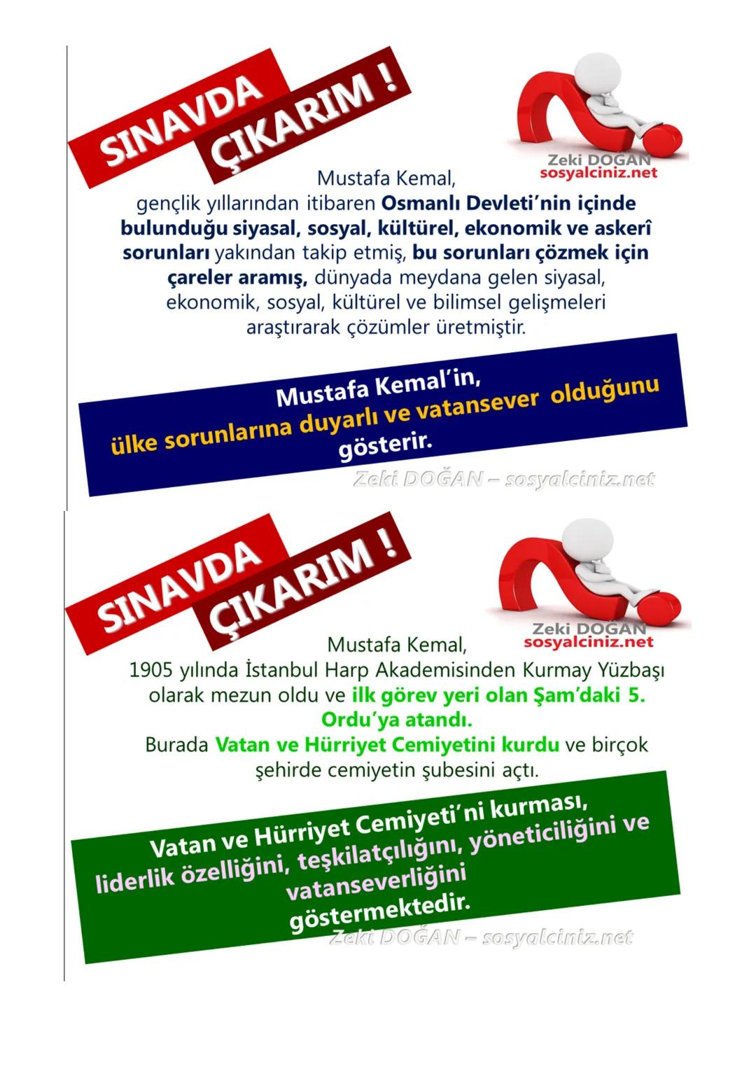 # T.C. İNKILAP TARİHİ
# VE ATATÜRKÇÜLÜK
# BİR KAHRAMAN
# DOĞUYOR ÜNİTESİ
# SINAVLARDA
# KARŞIMIZA ÇIKAN
# ÖNEMLİ ÇIKARIMLAR SINAVDA
ÇIKARI