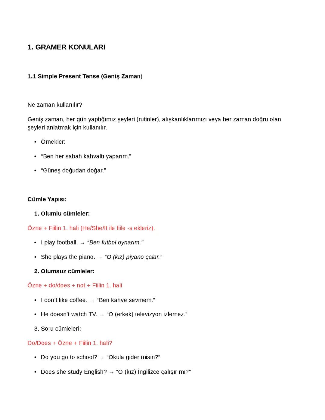 İngilizce 9.Sınıf