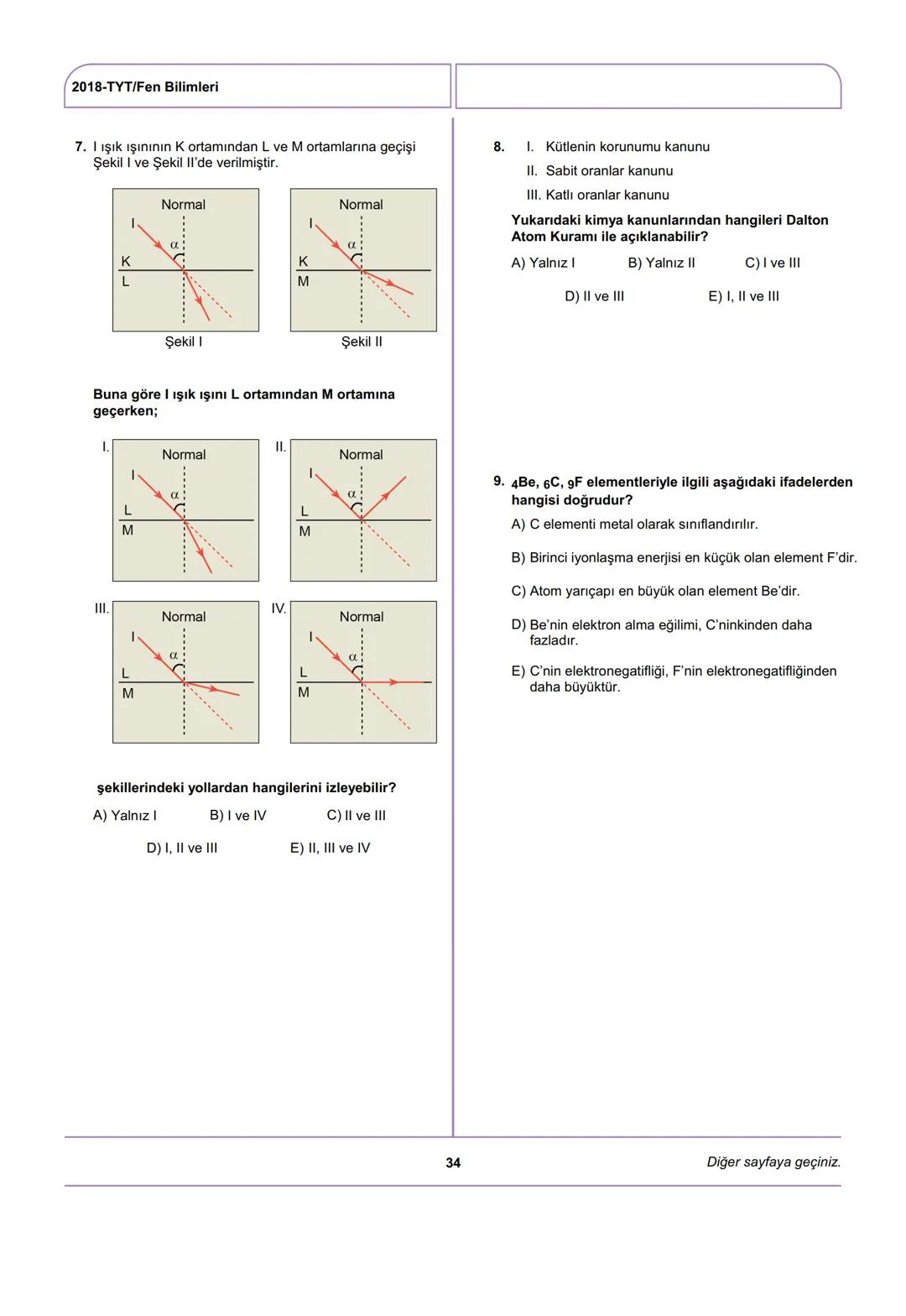ÖSYM
T.C. Ölçme, Seçme ve Yerleştirme Merkezi
YÜKSEKÖĞRETİM KURUMLARI SINAVI
TEMEL YETERLİLİK TESTİ (TYT)
30 HAZİRAN 2018 CUMARTESİ
Bu testl