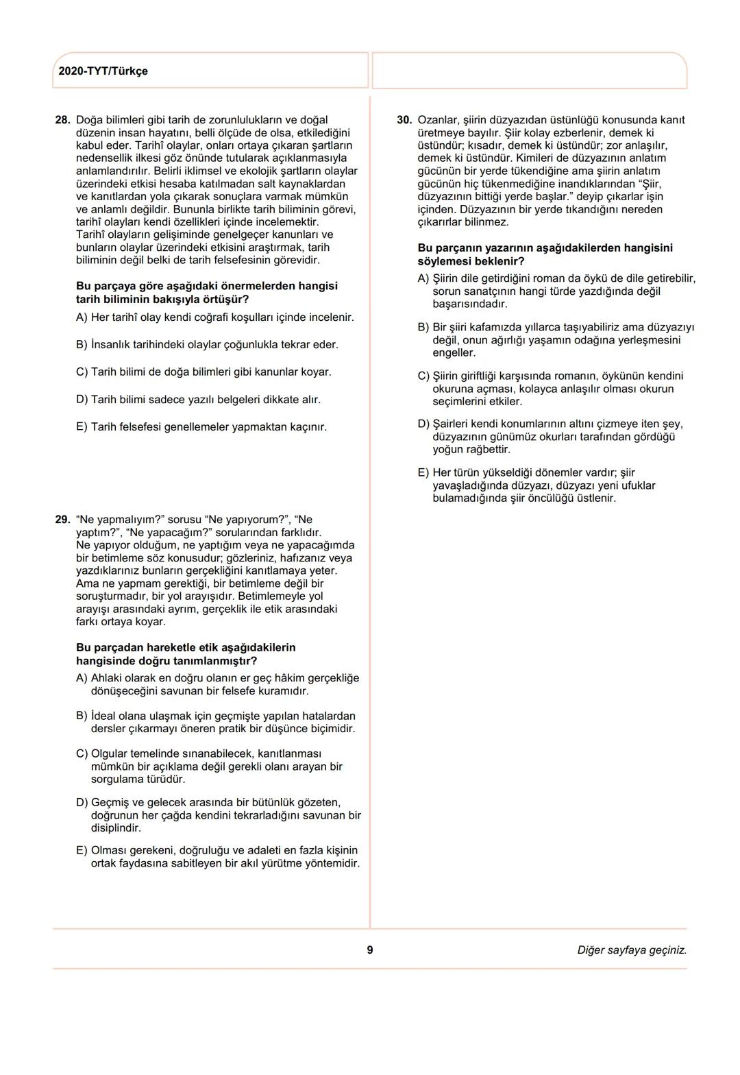 ÖSYM
T.C. Ölçme, Seçme ve Yerleştirme Merkezi
YÜKSEKÖĞRETİM KURUMLARI SINAVI
TEMEL YETERLİLİK TESTİ (TYT)
27 HAZİRAN 2020 CUMARTESİ
Bu t