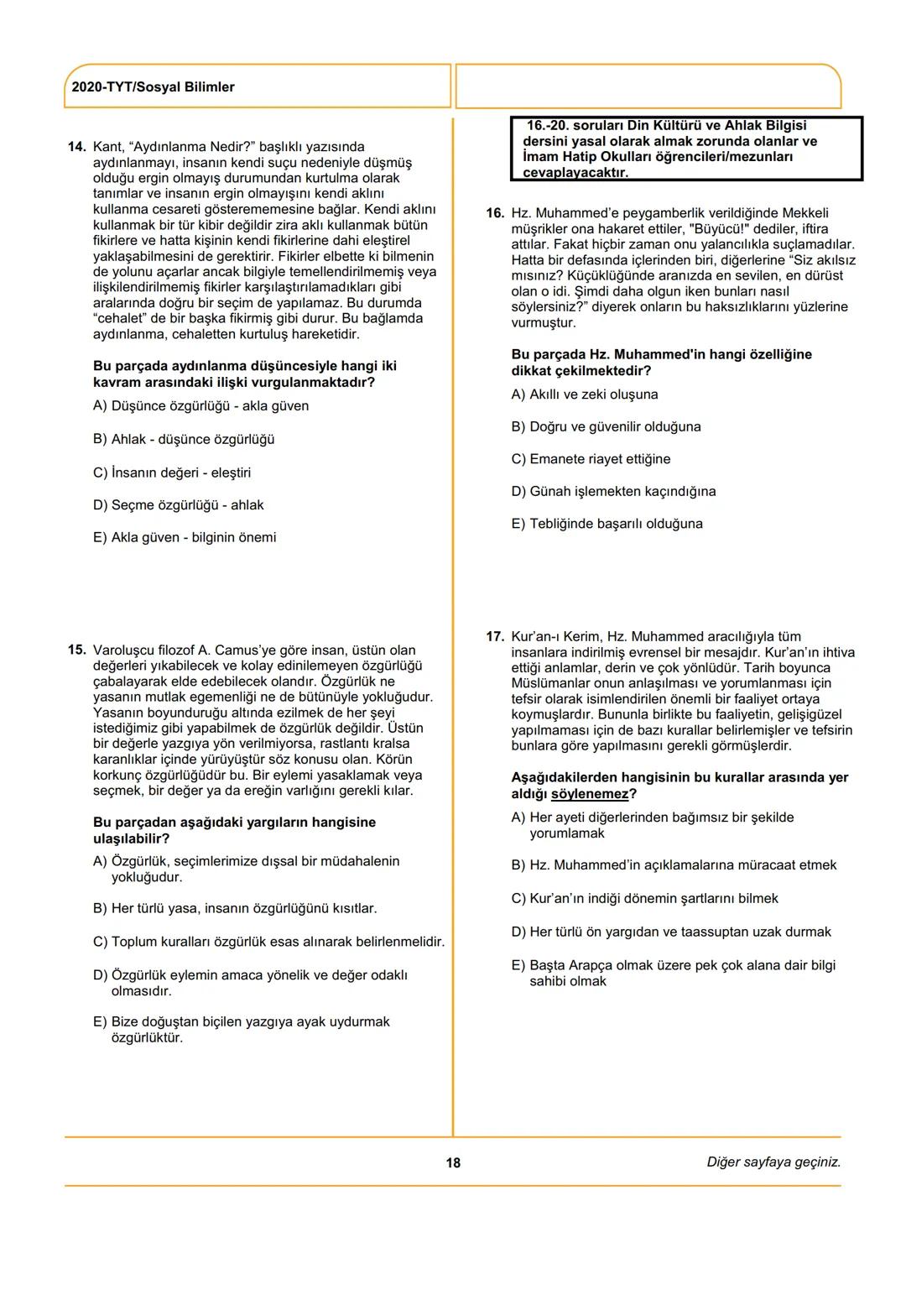 ÖSYM
T.C. Ölçme, Seçme ve Yerleştirme Merkezi
YÜKSEKÖĞRETİM KURUMLARI SINAVI
TEMEL YETERLİLİK TESTİ (TYT)
27 HAZİRAN 2020 CUMARTESİ
Bu t