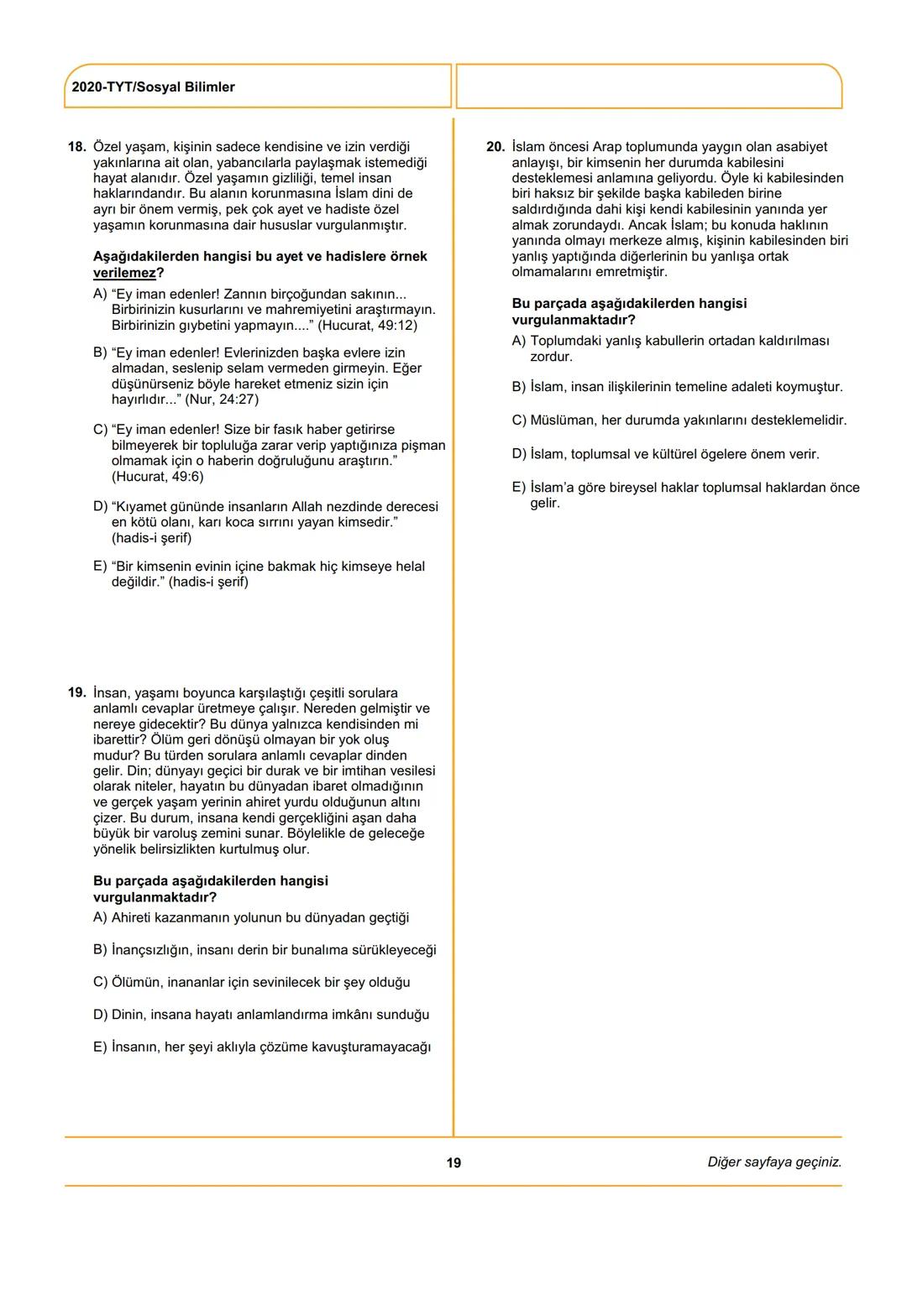 ÖSYM
T.C. Ölçme, Seçme ve Yerleştirme Merkezi
YÜKSEKÖĞRETİM KURUMLARI SINAVI
TEMEL YETERLİLİK TESTİ (TYT)
27 HAZİRAN 2020 CUMARTESİ
Bu t