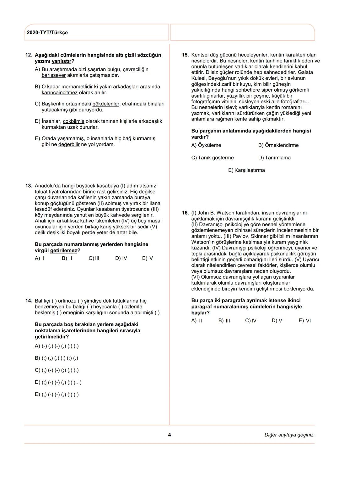 ÖSYM
T.C. Ölçme, Seçme ve Yerleştirme Merkezi
YÜKSEKÖĞRETİM KURUMLARI SINAVI
TEMEL YETERLİLİK TESTİ (TYT)
27 HAZİRAN 2020 CUMARTESİ
Bu t