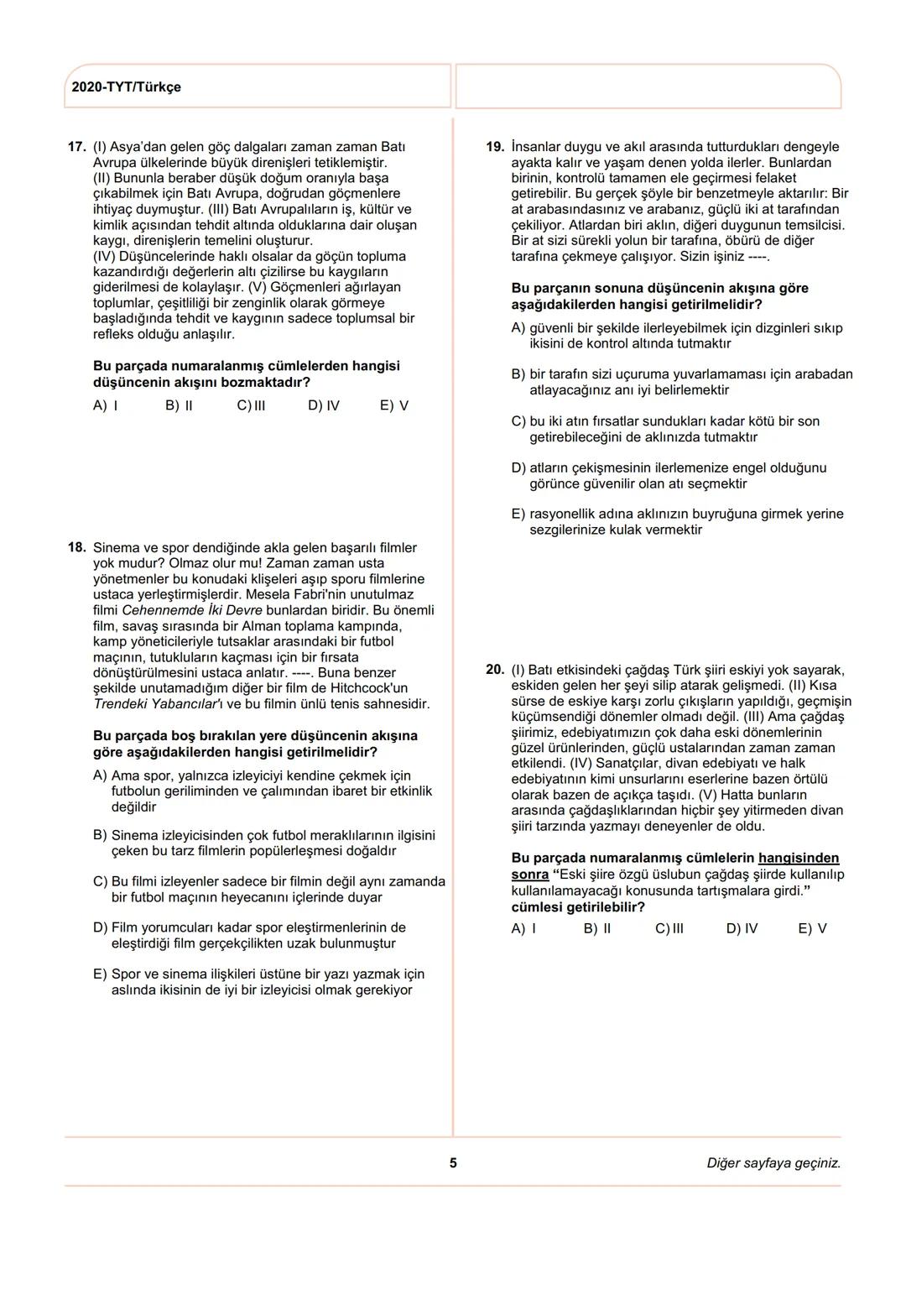 ÖSYM
T.C. Ölçme, Seçme ve Yerleştirme Merkezi
YÜKSEKÖĞRETİM KURUMLARI SINAVI
TEMEL YETERLİLİK TESTİ (TYT)
27 HAZİRAN 2020 CUMARTESİ
Bu t