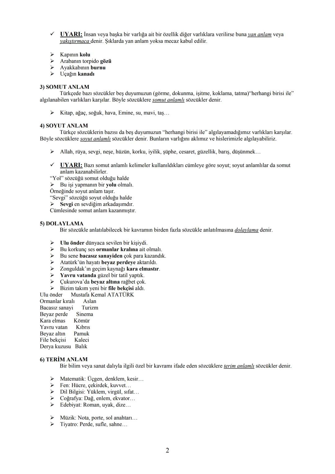 TÜRKÇE
Anlam Bakımından Sözcükler..........................................................................................................