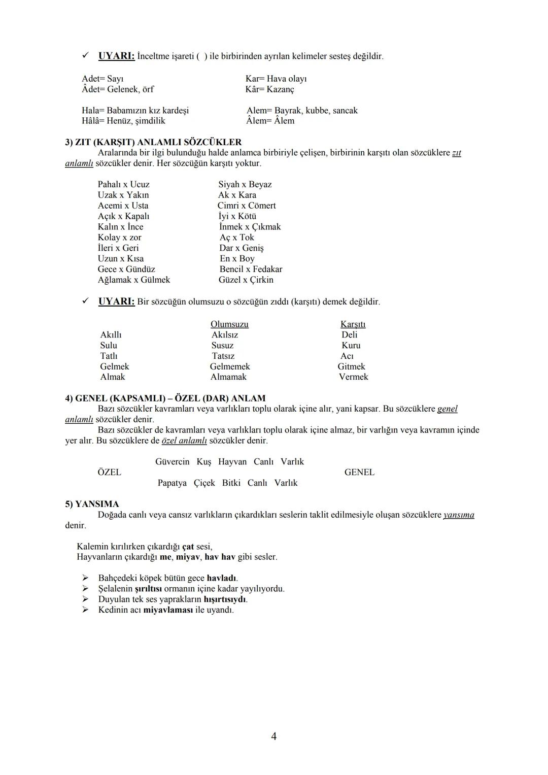 TÜRKÇE
Anlam Bakımından Sözcükler..........................................................................................................