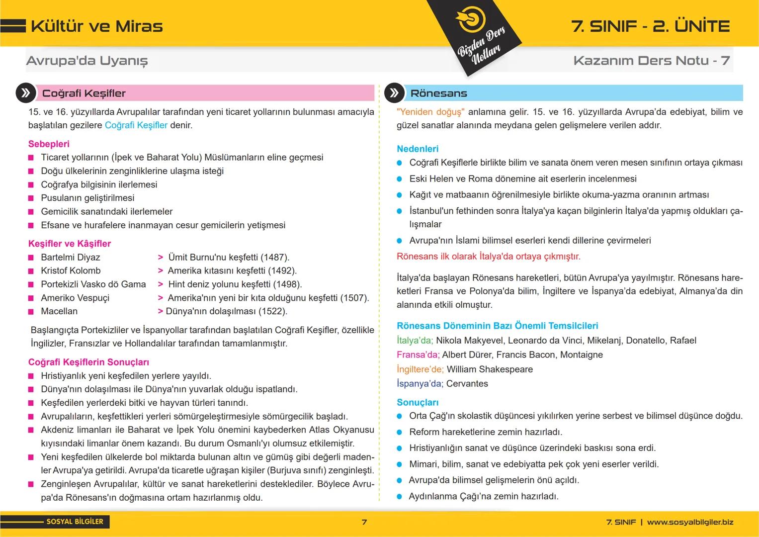 7.SINIF
I, 2, 3, 4, 5 ve
6.ÜNİTE
DERS NOTLARI
sosyalbilgiler.biz
Seyhmus Yüce 7.SINIF
I.ÜNİTE
DERS NOTLARI
sosyalbilgiler.biz
Seyhmus Yüce B