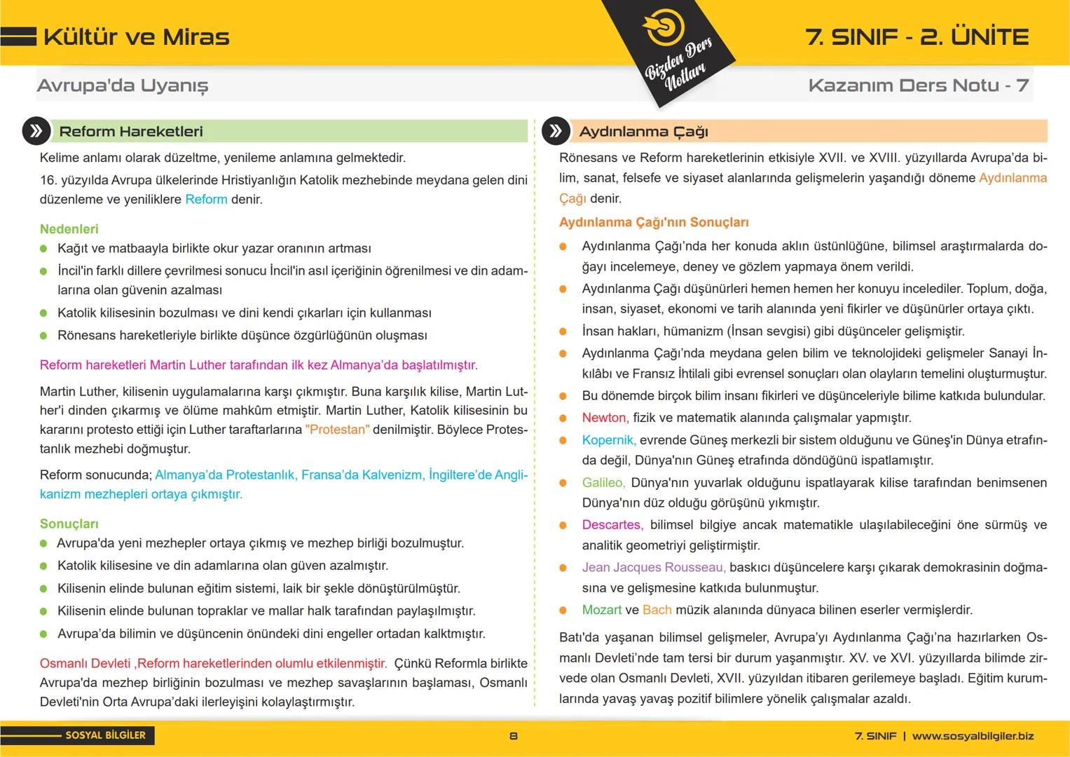 7.SINIF
I, 2, 3, 4, 5 ve
6.ÜNİTE
DERS NOTLARI
sosyalbilgiler.biz
Seyhmus Yüce 7.SINIF
I.ÜNİTE
DERS NOTLARI
sosyalbilgiler.biz
Seyhmus Yüce B