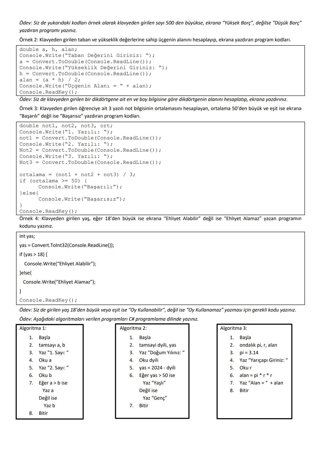 # BİLİŞİM TEKNOLOJİLERİ VE YAZILIM DERS NOTU (C#)
C# Programlama Dili: Microsoft firması tarafından geliştirilen, kurumsal firmalara yöneli