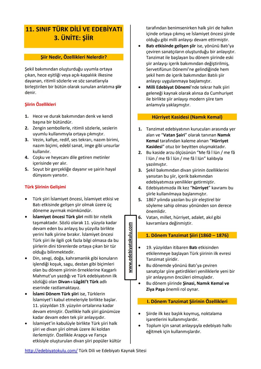 # 11. SINIF TÜRK DİLİ VE EDEBİYATI
# 3. ÜNİTE: ŞİİR
## Şiir Nedir, Özellikleri Nelerdir?
Şekil bakımından oluşturduğu uyumla ortaya
çıkan,