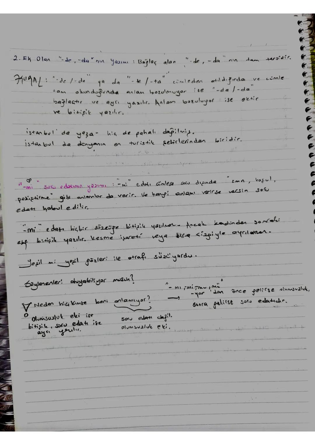 YAZIM KURALLARI
S
200
her amn
ayrı yazılır.
1. "şey" : Belgisiz zamir olan bir sözcük, her
→Her şey / Bir şey / Herhangi bir şey
2. "her":