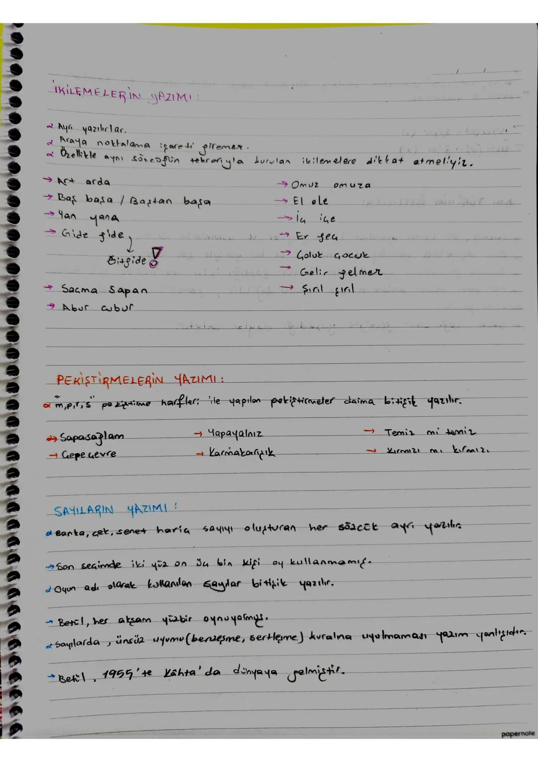 YAZIM KURALLARI
S
200
her amn
ayrı yazılır.
1. "şey" : Belgisiz zamir olan bir sözcük, her
→Her şey / Bir şey / Herhangi bir şey
2. "her":