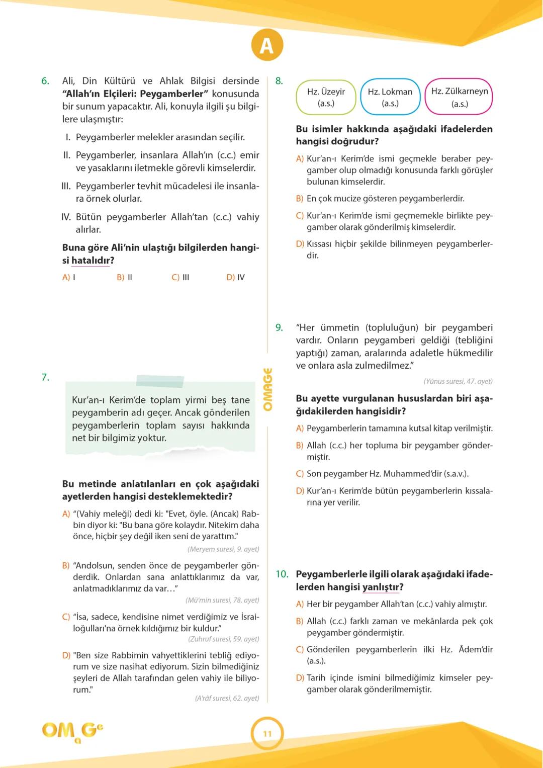 241003
6.
SINIF
SÜREÇ DEĞERLENDİRME
UYGULAMASI
Adı Soyadı:
Okulu:
Sınıfı / Şubesi:
Numarası:
SÖZEL BÖLÜM
A
KİTAPÇIĞI
Dersler Soru Sayı
