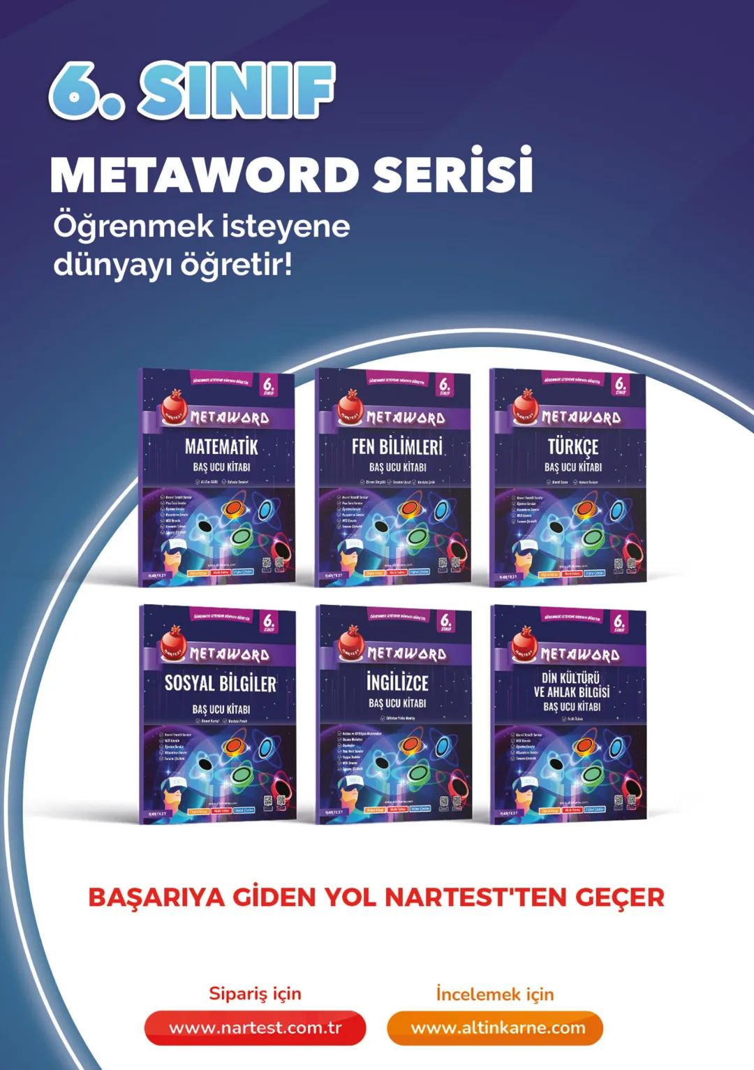 241003
6.
SINIF
SÜREÇ DEĞERLENDİRME
UYGULAMASI
Adı Soyadı:
Okulu:
Sınıfı / Şubesi:
Numarası:
SÖZEL BÖLÜM
A
KİTAPÇIĞI
Dersler Soru Sayı