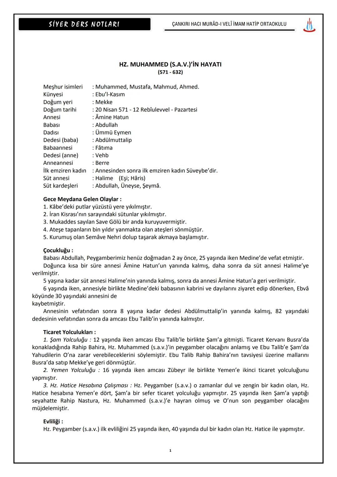 Siyer Ders Notu