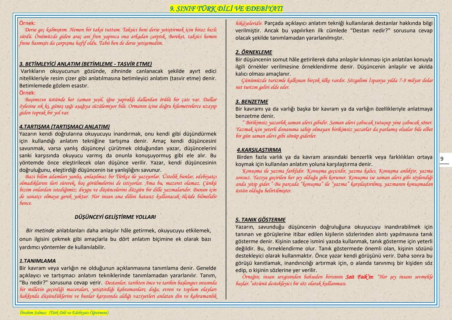 # 9. SINIF TÜRK DİLİ VE EDEBIYATI
## EDEBIYAT NEDIR?
Edebiyat, kişinin duygu ve hayallerini, kendine özgü bir dil kullanarak, estetik kura