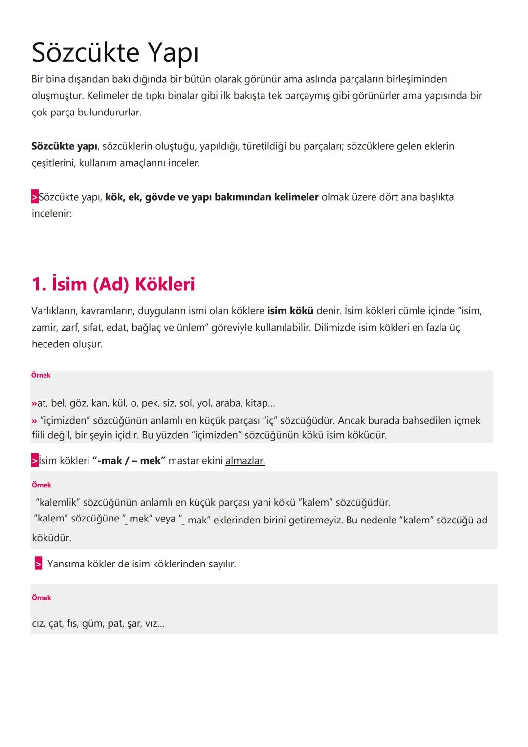 # Sözcükte Yapı
Bir bina dışarıdan bakıldığında bir bütün olarak görünür ama aslında parçaların birleşiminden
oluşmuştur. Kelimeler de tıpk