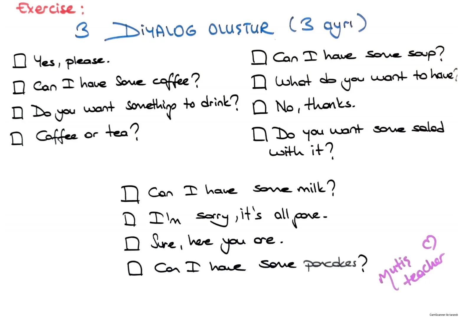 Mutis
teacher
GRADE
6
LINIT 2
Yummy
Breakfast
CamScanner ile tarand - The Names of the foods and drinks.
Honey:
Bal
Pastrami: Pastırma
Butte