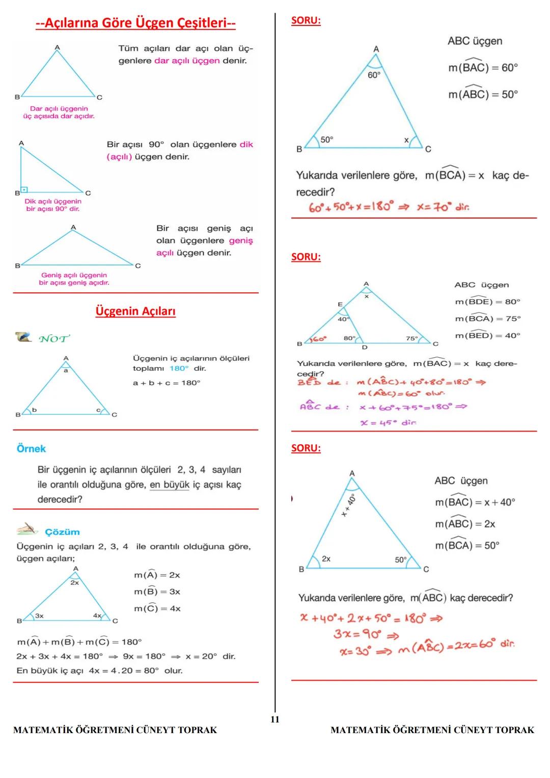 10.VE 11.SINIF
GEOMETRİ
DERS
NOTLARI
MATEMATİK
ÖĞRETMENİ
CÜNEYT TOPRAK
(10/G, 11/B, 11/D)
LİSESİ
19
KIVE TENİK ANAD
1
M
EMATİK ÖĞRETMENİ CÜN