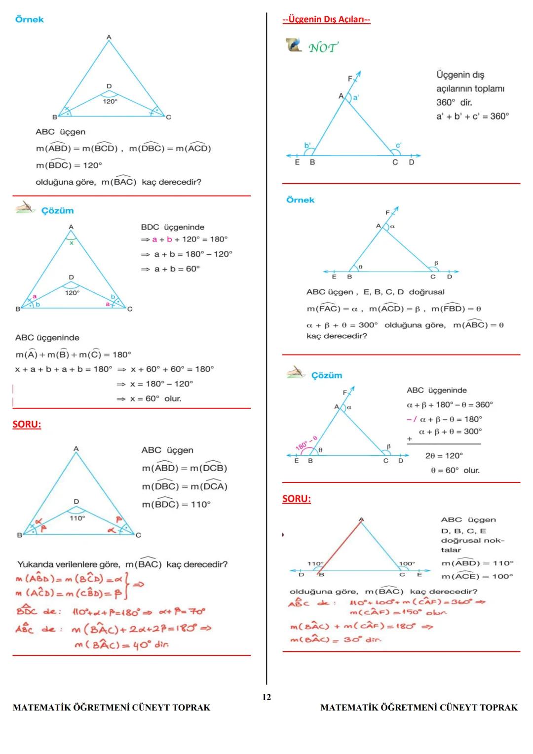 10.VE 11.SINIF
GEOMETRİ
DERS
NOTLARI
MATEMATİK
ÖĞRETMENİ
CÜNEYT TOPRAK
(10/G, 11/B, 11/D)
LİSESİ
19
KIVE TENİK ANAD
1
M
EMATİK ÖĞRETMENİ CÜN
