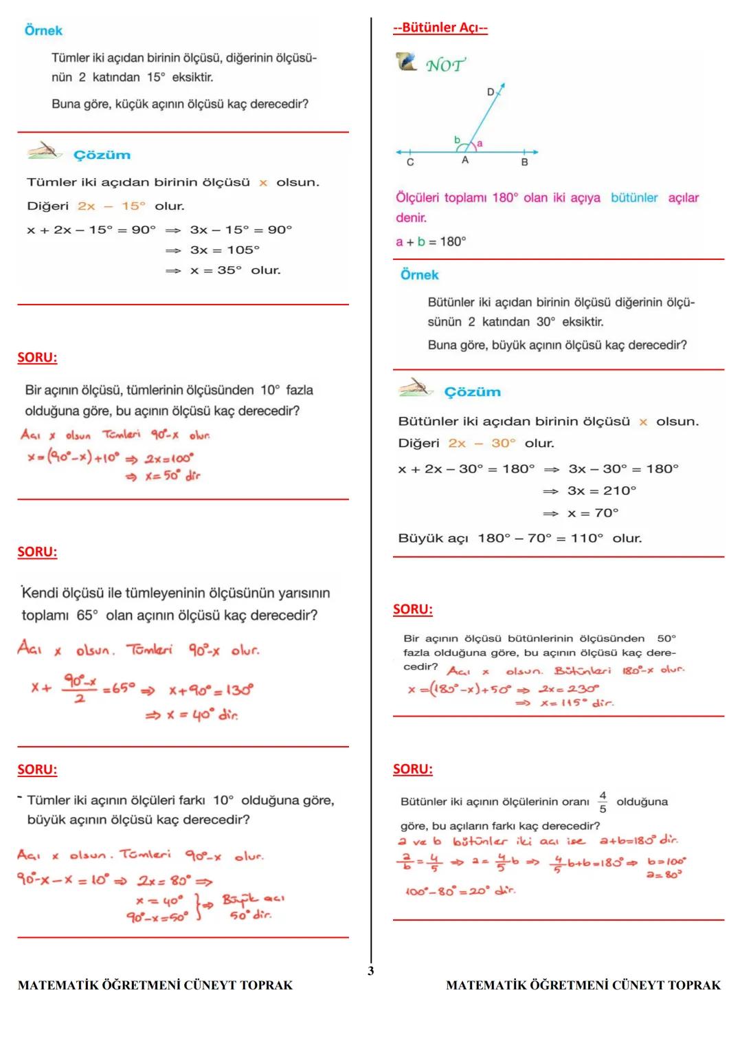 10.VE 11.SINIF
GEOMETRİ
DERS
NOTLARI
MATEMATİK
ÖĞRETMENİ
CÜNEYT TOPRAK
(10/G, 11/B, 11/D)
LİSESİ
19
KIVE TENİK ANAD
1
M
EMATİK ÖĞRETMENİ CÜN