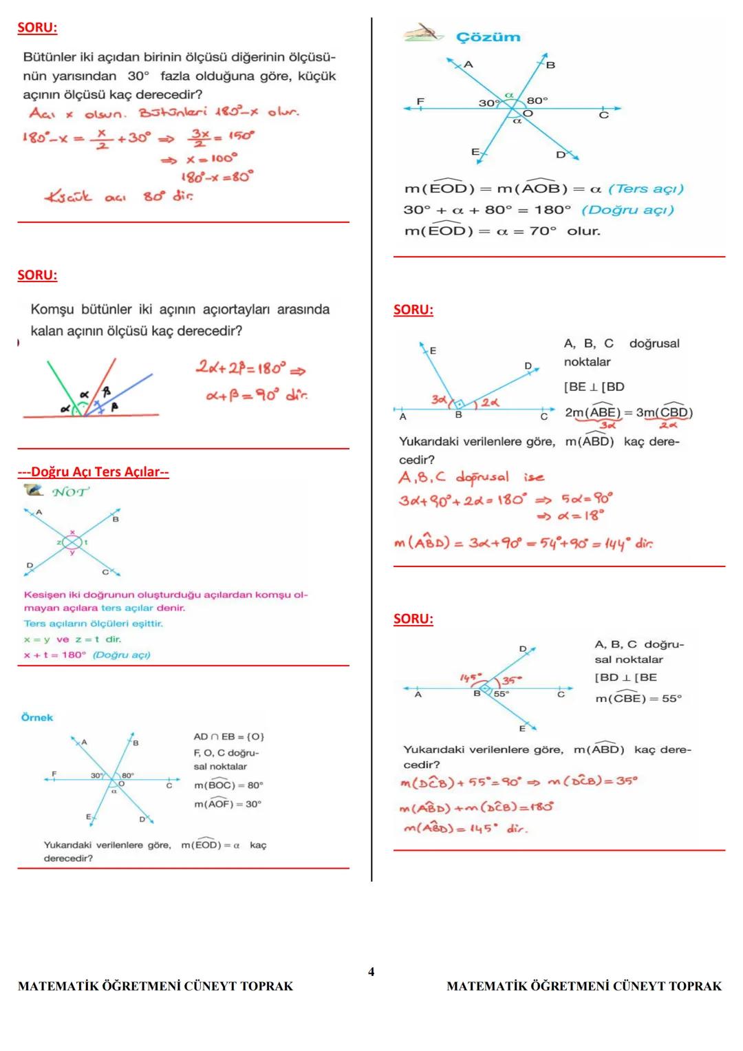 10.VE 11.SINIF
GEOMETRİ
DERS
NOTLARI
MATEMATİK
ÖĞRETMENİ
CÜNEYT TOPRAK
(10/G, 11/B, 11/D)
LİSESİ
19
KIVE TENİK ANAD
1
M
EMATİK ÖĞRETMENİ CÜN