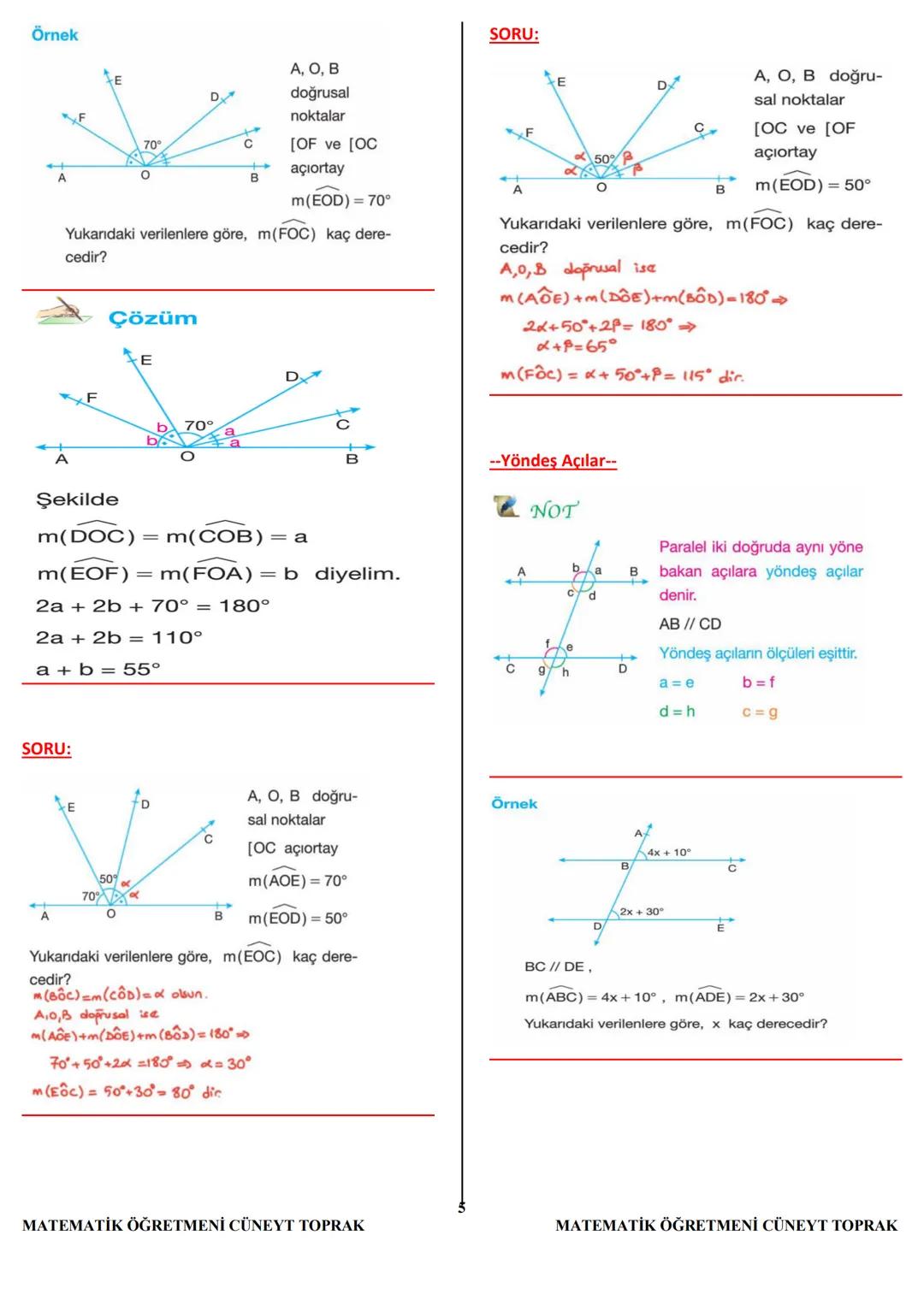 10.VE 11.SINIF
GEOMETRİ
DERS
NOTLARI
MATEMATİK
ÖĞRETMENİ
CÜNEYT TOPRAK
(10/G, 11/B, 11/D)
LİSESİ
19
KIVE TENİK ANAD
1
M
EMATİK ÖĞRETMENİ CÜN