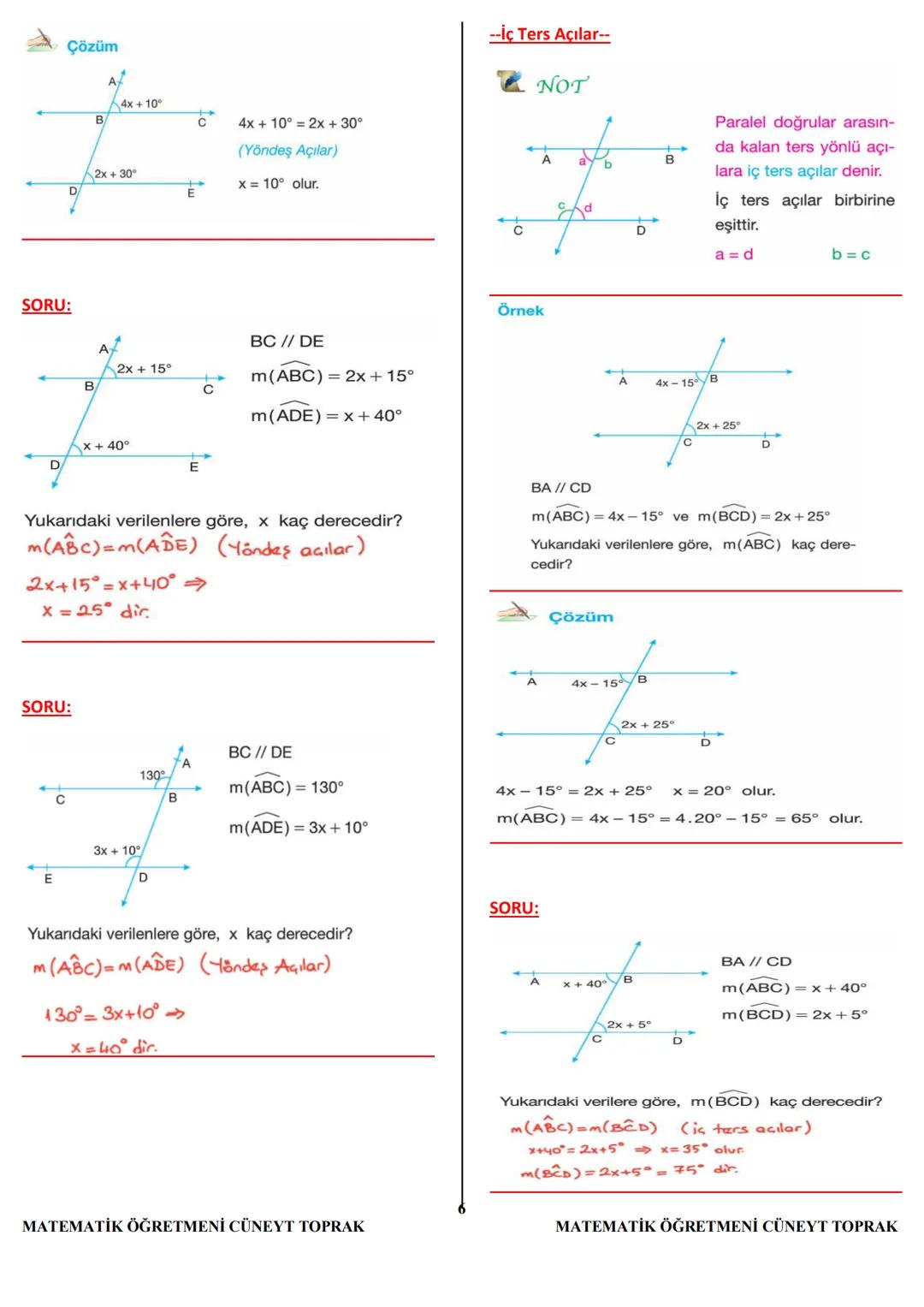 10.VE 11.SINIF
GEOMETRİ
DERS
NOTLARI
MATEMATİK
ÖĞRETMENİ
CÜNEYT TOPRAK
(10/G, 11/B, 11/D)
LİSESİ
19
KIVE TENİK ANAD
1
M
EMATİK ÖĞRETMENİ CÜN
