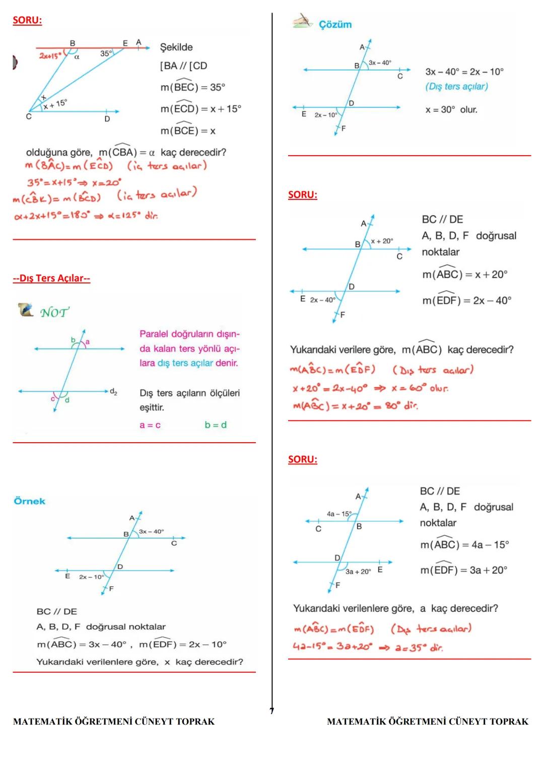 10.VE 11.SINIF
GEOMETRİ
DERS
NOTLARI
MATEMATİK
ÖĞRETMENİ
CÜNEYT TOPRAK
(10/G, 11/B, 11/D)
LİSESİ
19
KIVE TENİK ANAD
1
M
EMATİK ÖĞRETMENİ CÜN