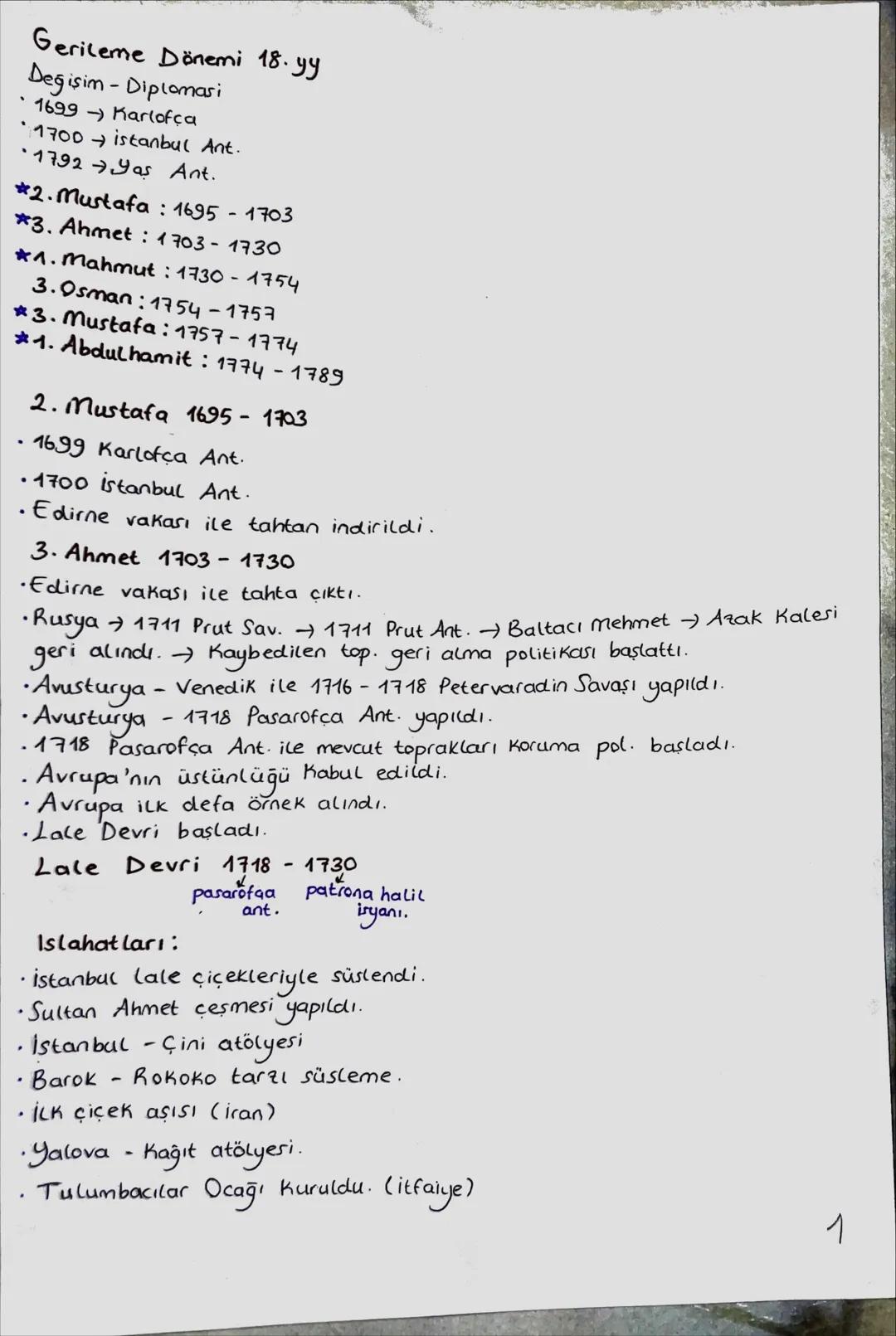 Osmanlı Duraklama Dönemi (Arayış Yılları - 17. yüzyıl) 1579-(1595)
III. Murat: 1574-1595
III. Mehmet: 1595-1603
I. Ahmet: 1603-1617
I. Musta