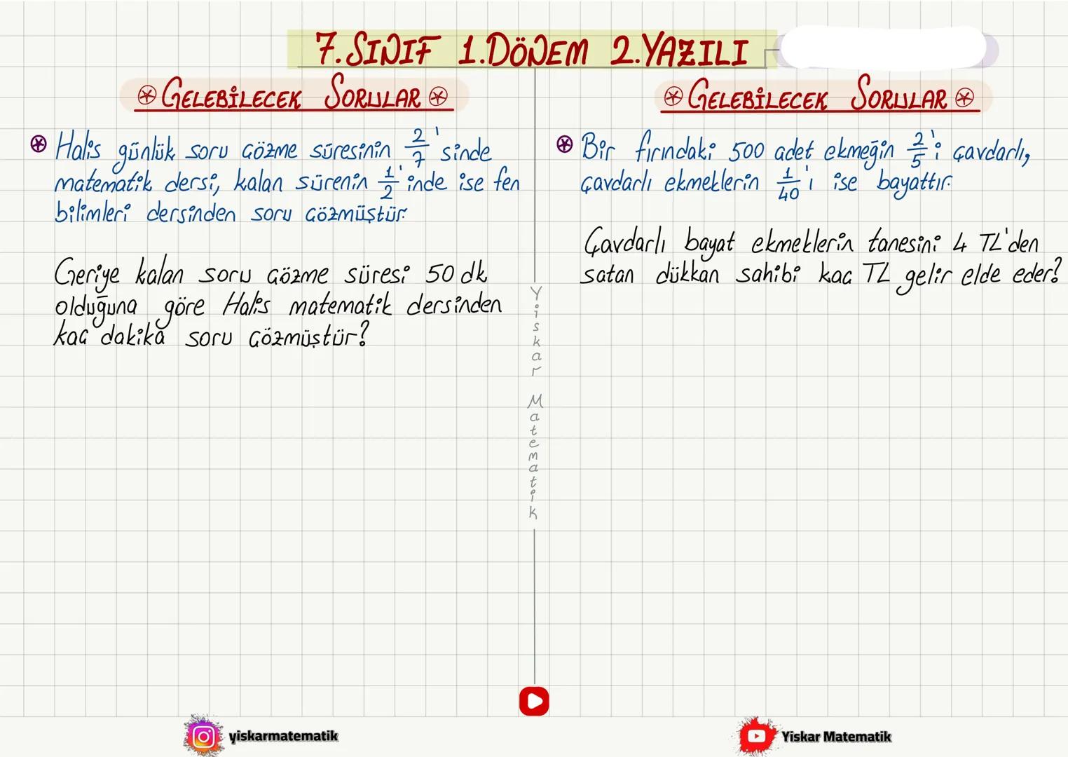 ◇TOPLAMA İŞLEMİ
NOT
7. SINIF 1. DÖNEM 2. YAZILI
① Aynı işaretli ise : Artı (Topla)
Ortak işaret
◇(+4) + (+7)=
◇(-4)+(-7) =
◇(+13)+(+5