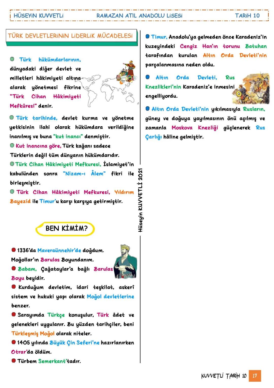 RAMAZAN AT
ANADOLU LISES
R.A. A.L.
2010
SUKUROVA
ADANA
BEYLİKTEN DEVLETE
OSMANLI SIYASETI
(1302-1453)
Hüseyin KUVVETLİ
Kuvvetli
Tarih
Kuvvet