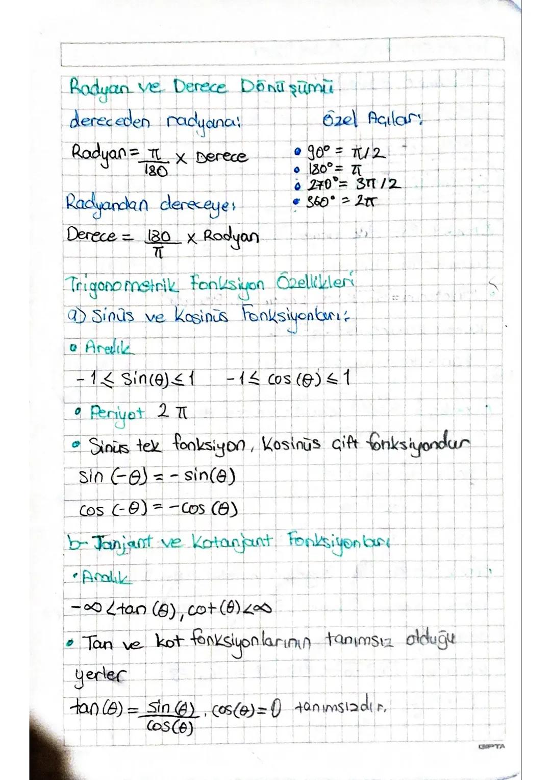 Temel Trigonometrik Oran
Dik üçgende 1 acının karşısındaki kenar, komşusundaki
kenar ve hipotenūs kullanılarak 3 temel trigonometrik
Oran t