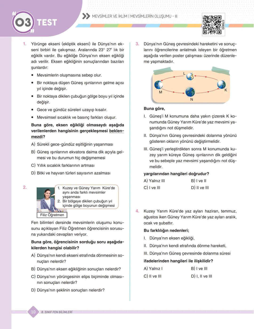 # SORU
BANKASI
SINAVLARA HAZIRLIK / OKULA YARDIMCI
M
■SINIF
8.
Kazanım Kazanım Soru
Yeni Nesil Sorular
イノll Tahtaya Uy
Optik Değerl me
FEN B