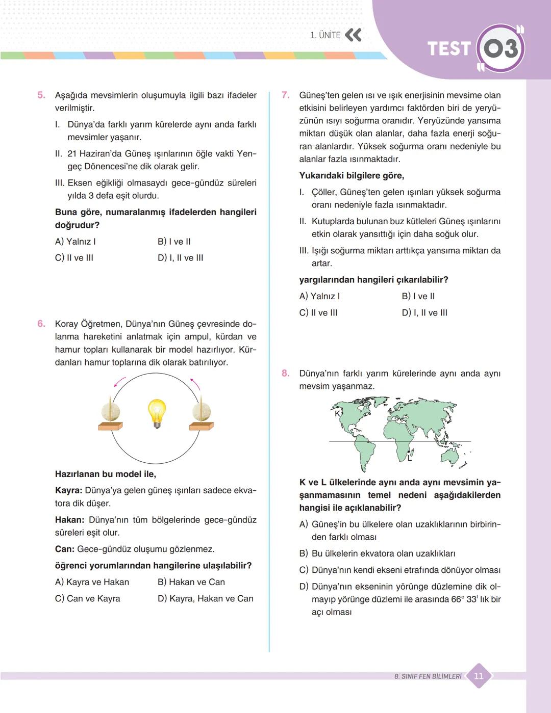 # SORU
BANKASI
SINAVLARA HAZIRLIK / OKULA YARDIMCI
M
■SINIF
8.
Kazanım Kazanım Soru
Yeni Nesil Sorular
イノll Tahtaya Uy
Optik Değerl me
FEN B