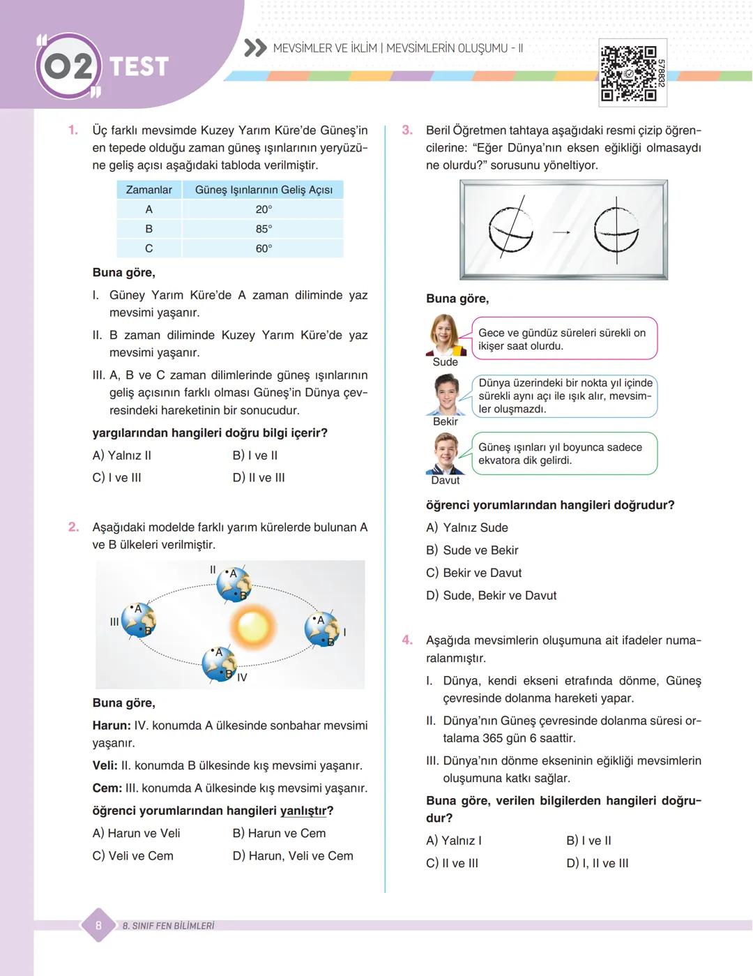 # SORU
BANKASI
SINAVLARA HAZIRLIK / OKULA YARDIMCI
M
■SINIF
8.
Kazanım Kazanım Soru
Yeni Nesil Sorular
イノll Tahtaya Uy
Optik Değerl me
FEN B