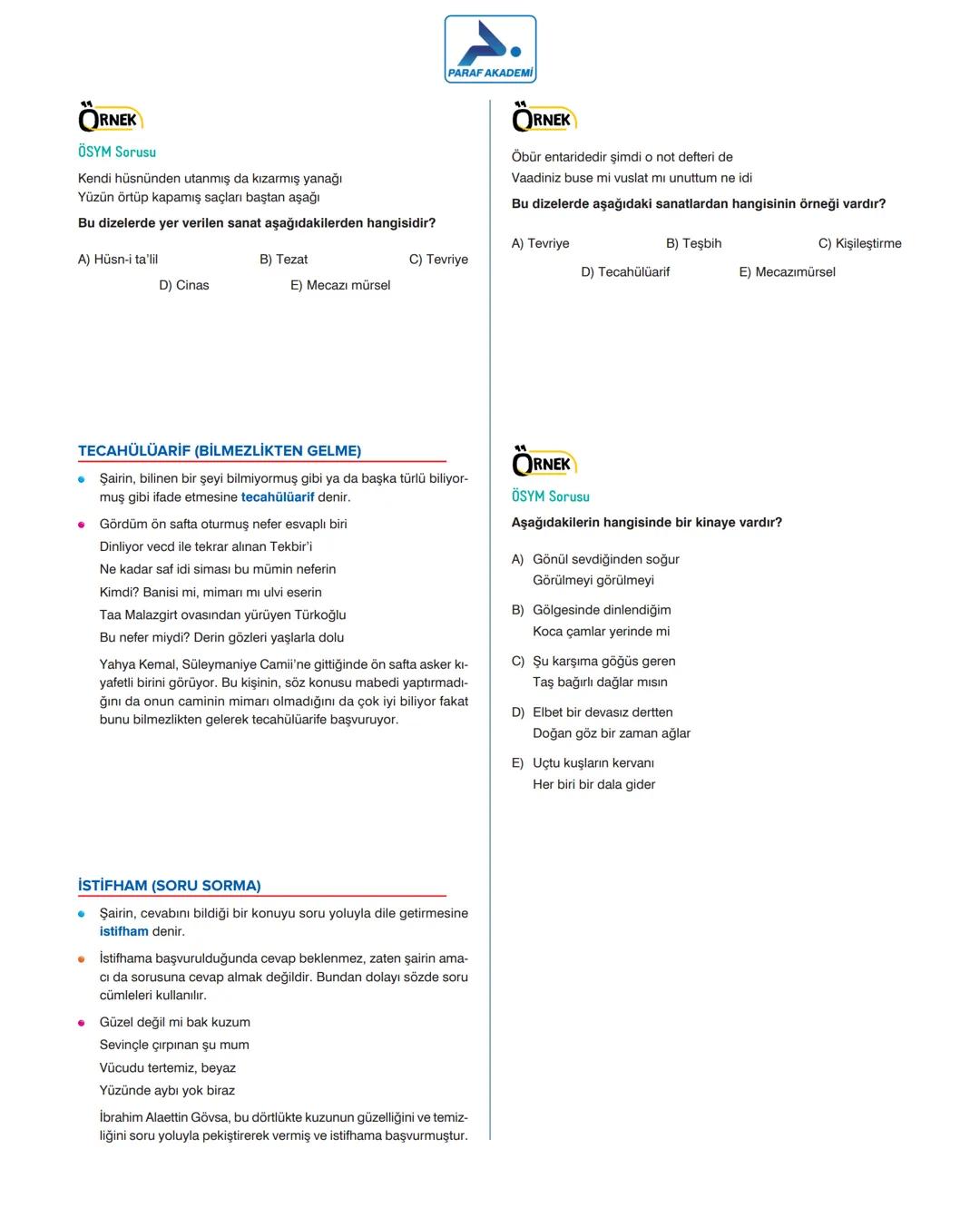 # SÖZ SANATLARI
## SÖZ SANATLARI - I
PARAF AKADEMİ
İMGE, MAZMUN
* Yazın türlerinde özellikle şiirde dile getirilmek istenenleri daha et-