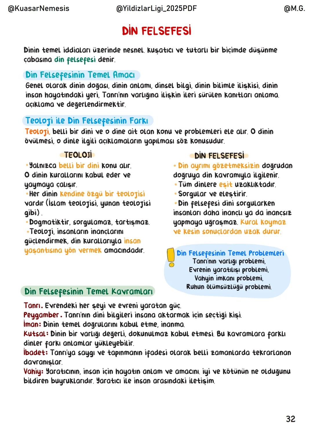 @KuasarNemesis
@YildizlarLigi_2025PDF
@M.G.
# Felsefe
## İÇİNDEKİLER
Felsefeye Giris 1
Bilgi Felsefesi 3
Varlık Felsefesi 16
Ahlak Felsefe