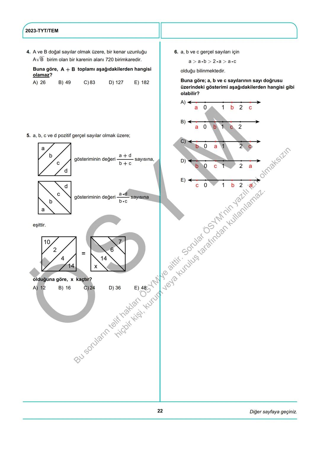ÖSYM
T.C. Ölçme, Seçme ve Yerleştirme Merkezi
YÜKSEKÖĞRETİM KURUMLARI SINAVI
TEMEL YETERLİLİK TESTİ
(2023-TYT)
17 HAZİRAN 2023 CUMARTESİ
Bu