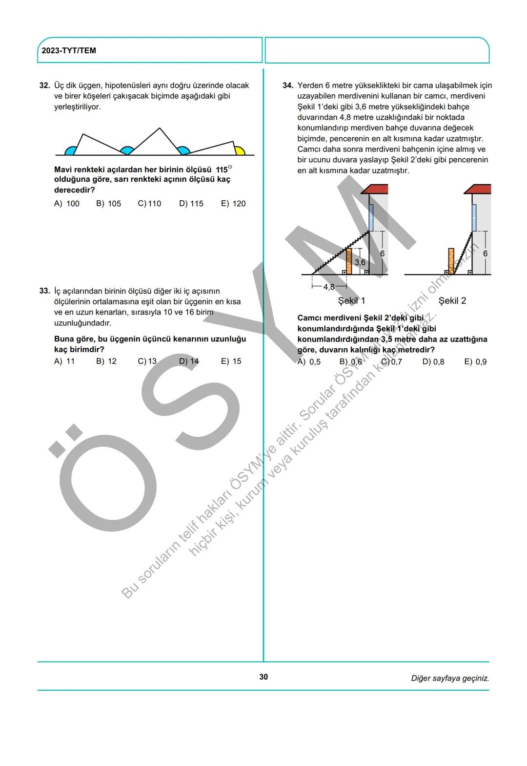 ÖSYM
T.C. Ölçme, Seçme ve Yerleştirme Merkezi
YÜKSEKÖĞRETİM KURUMLARI SINAVI
TEMEL YETERLİLİK TESTİ
(2023-TYT)
17 HAZİRAN 2023 CUMARTESİ
Bu