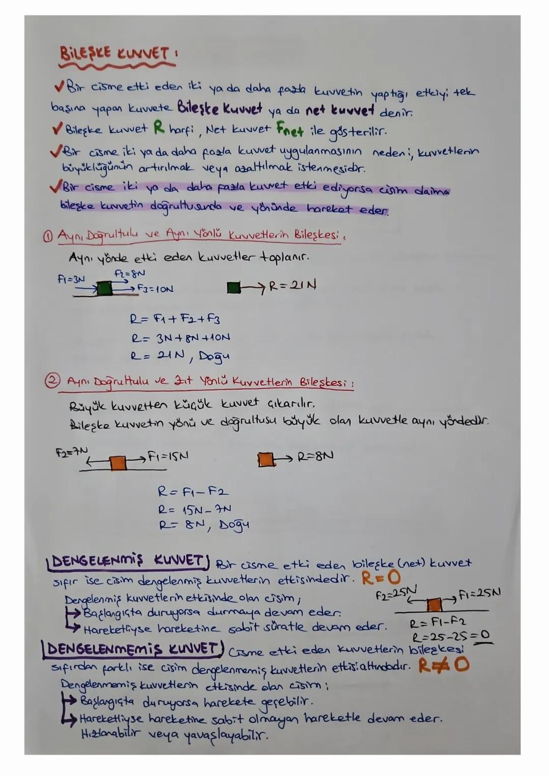 # 3. UNITE
KUVVET VE HAREKET
1.BÖLÜM BİLEŞKE KUVVET
KUVVET
* Duran bir cismi harekete geçirebilen, hareket halindeki cismi durdurabilen,
C