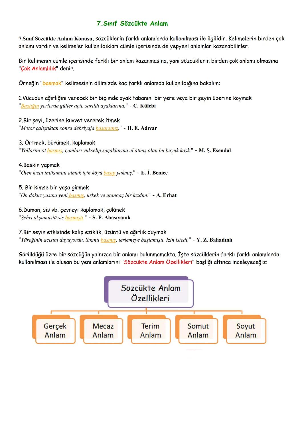 7.Sınıf Sözcükte Anlam
7.Sınıf Sözcükte Anlam Konusu, sözcüklerin farklı anlamlarda kullanılması ile ilgilidir. Kelimelerin birden çok
anlam