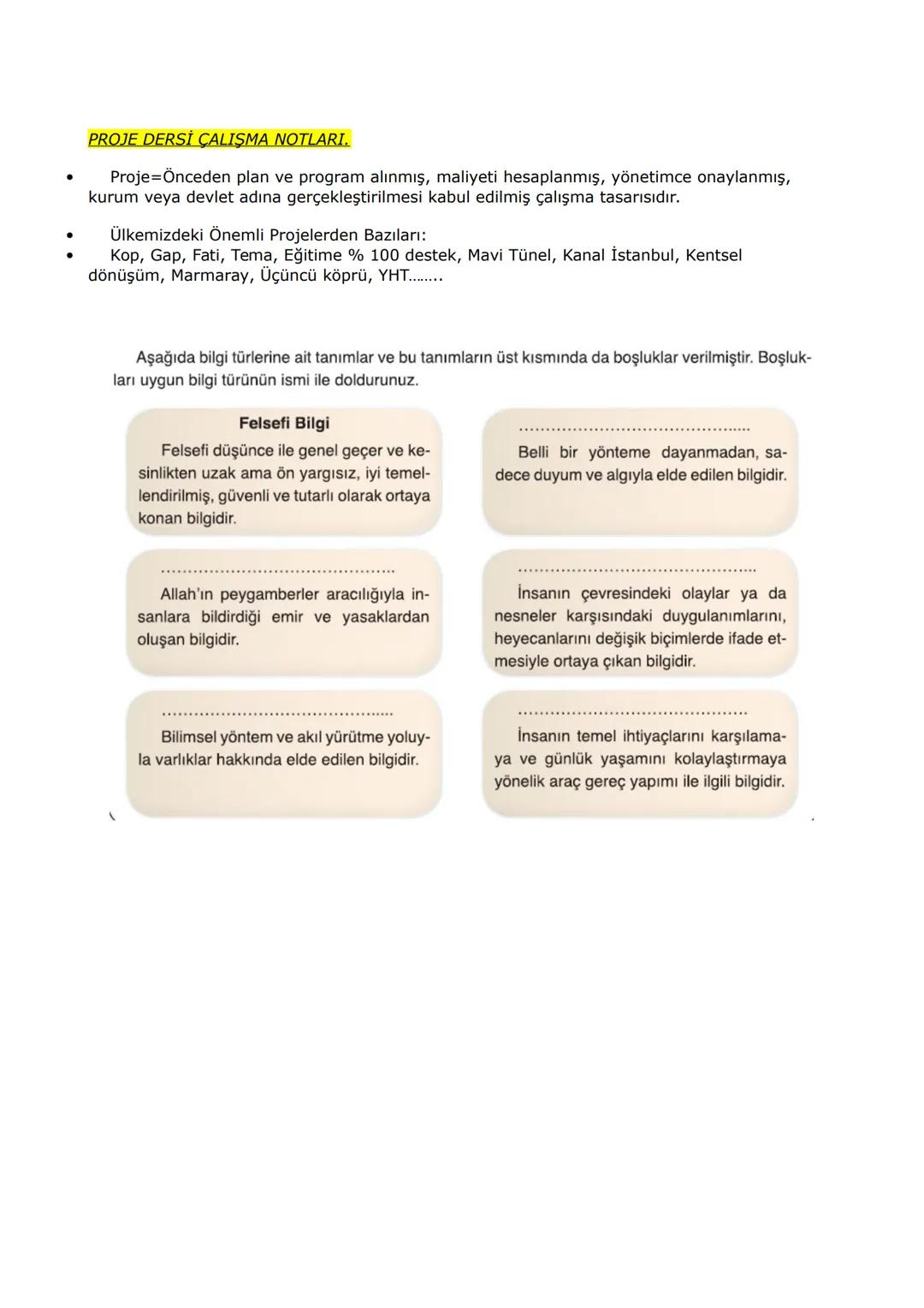 # PROJE DERSİ 1.DÖNEM 1.YAZILI ÇALIŞMA SORULARI
Proje hazırlama dersinin genel amaçlarından 5 tanesini yazınız.
1-Bilgi kaynaklarına ulaşm