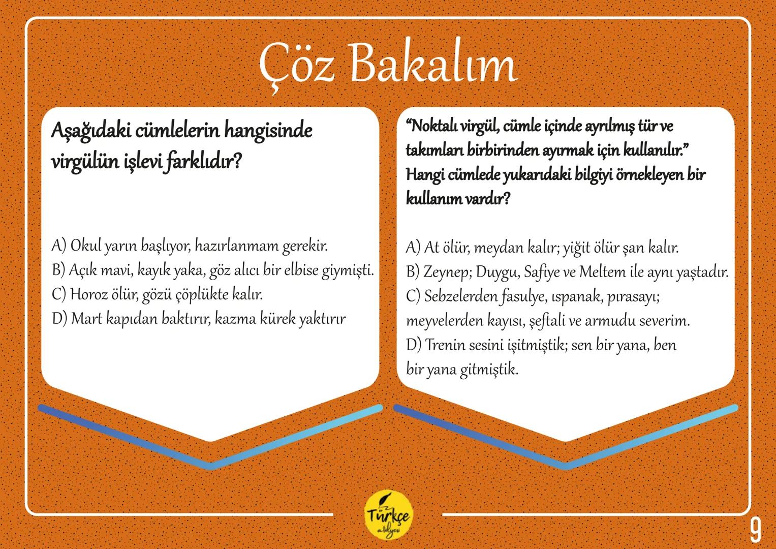 NOKTALAMA
İŞARETLERİ
Türkçe
aldyev Nokta
Virgül
Eğik Çizgi
Tırnak İşareti
Noktalı Virgül
Kısa Çizgi
Noktalama
İki Nokta
İşaretleri
Uzun Çizg