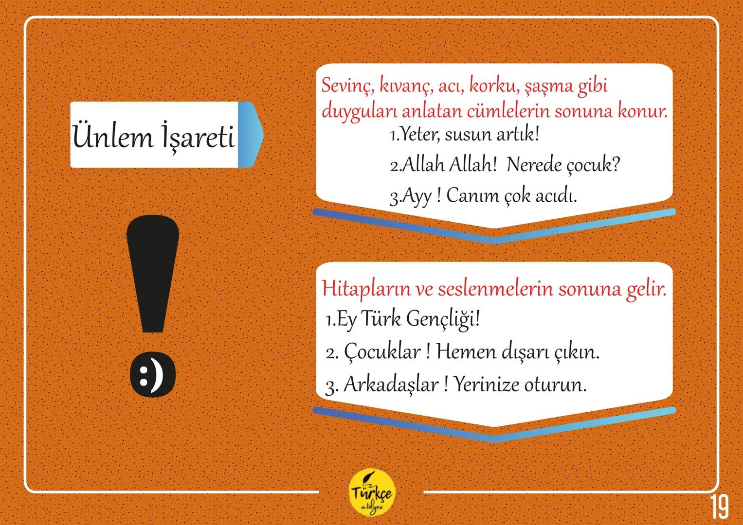 NOKTALAMA
İŞARETLERİ
Türkçe
aldyev Nokta
Virgül
Eğik Çizgi
Tırnak İşareti
Noktalı Virgül
Kısa Çizgi
Noktalama
İki Nokta
İşaretleri
Uzun Çizg